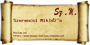 Szerencsi Miklós névjegykártya